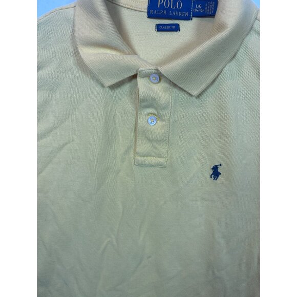 Polo Ralph Lauren Yellow Classic Fit Short Sleeve Polo Shirt  Cotton youth 14-16 - Picture 3 of 10